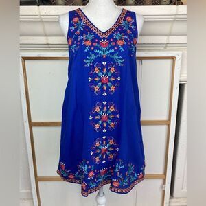 Savanna Jane vintage boho lined embroidered dress w/pockets vintage